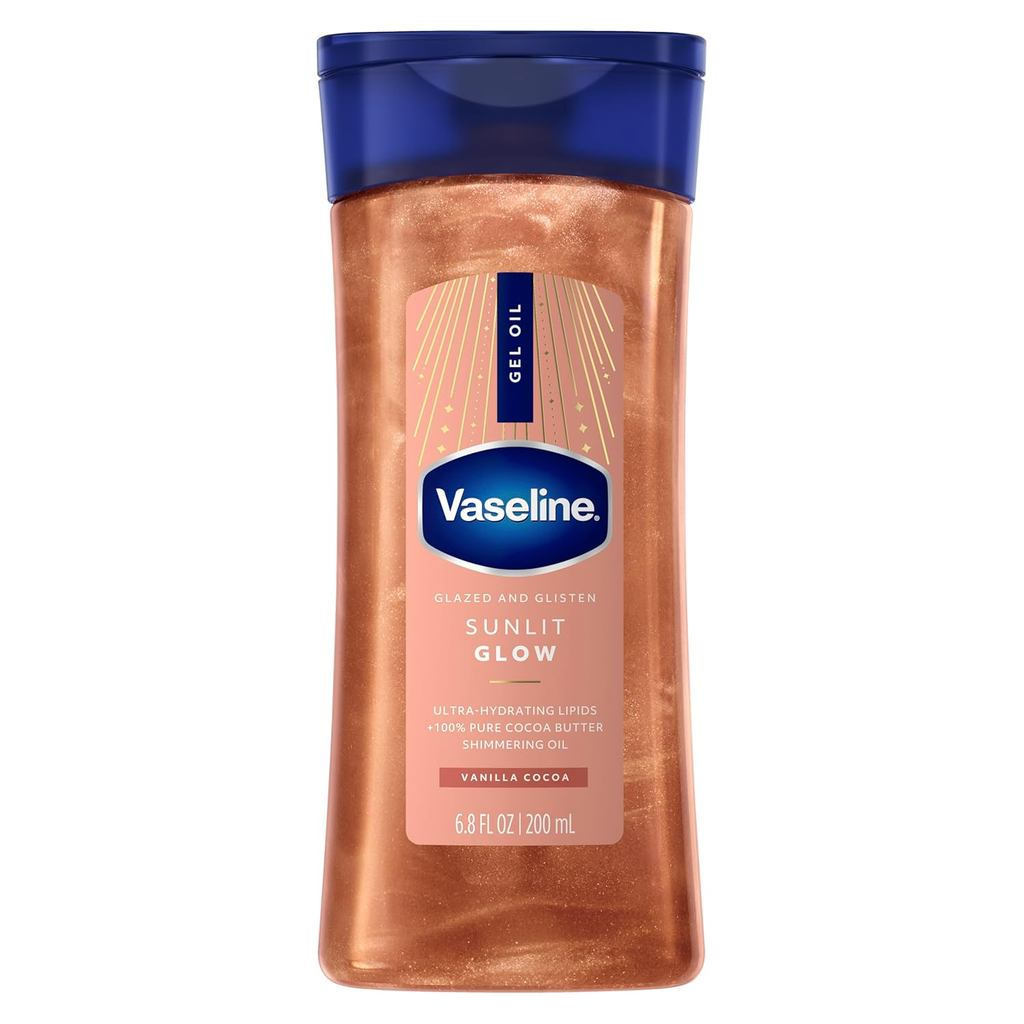 VASELINE VASELINE Glaze và Sparkling Sunlit Glow Body Gel Oil Vanilla Sparkling, Chứa độ mịn siêu dư