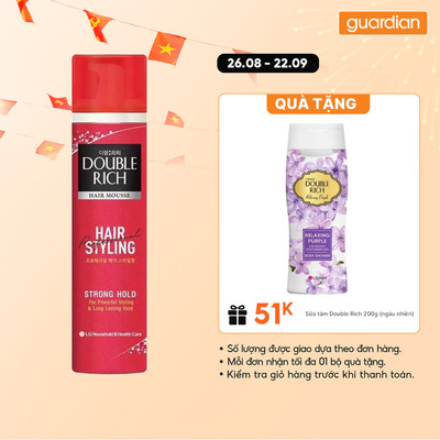 Mousse Tạo Kiểu Tóc Giữ Nếp Strong Hold Double Rich Hair Mousse 150ml
