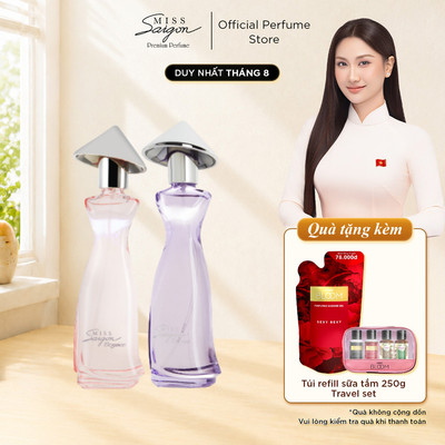 [First Date – Hẹn hò] Combo Nước Hoa Nữ Miss Saigon Elegance Ruby 50ml & Amethyst 50ml - Hương Ngọt Thanh, Quyến Rũ