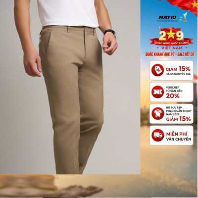 Quần kaki nam May 10 không ly mã 020124264KL 2KD