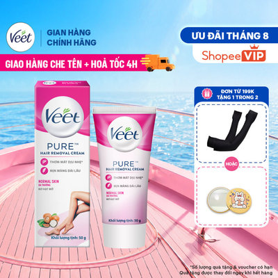 [HỎA TỐC 4H] [MỚI] Kem tẩy lông Veet Pure cho da thường 50g, công thức cải tiến