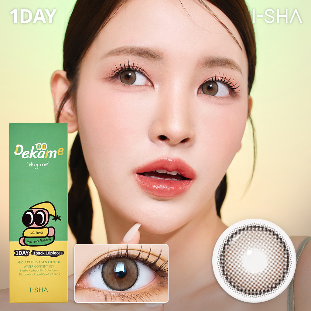 Hộp 10 lens I-SHA Dekame Hug Me Taupe 1 ngày chính hãng Hàn Quốc có độ cận
