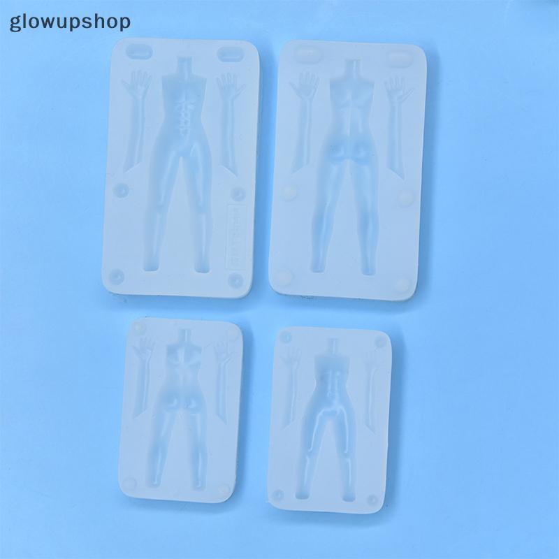 Glowupshop] 1 Bộ Đất Sét Polymer Nam Búp Bê Cơ Thể Torso Khuôn Silicon Fondant / nhựa Đất Sét DIY Bú