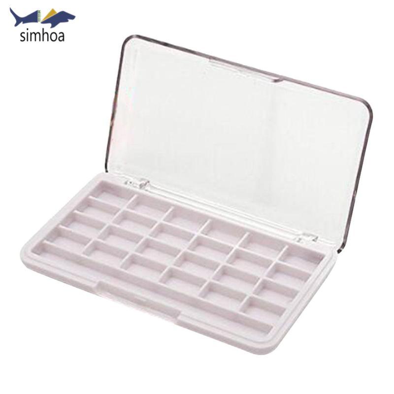 24 khe DIY Eyeshadow Palette Lipstick Pressed Powder Case w / Brush Slot