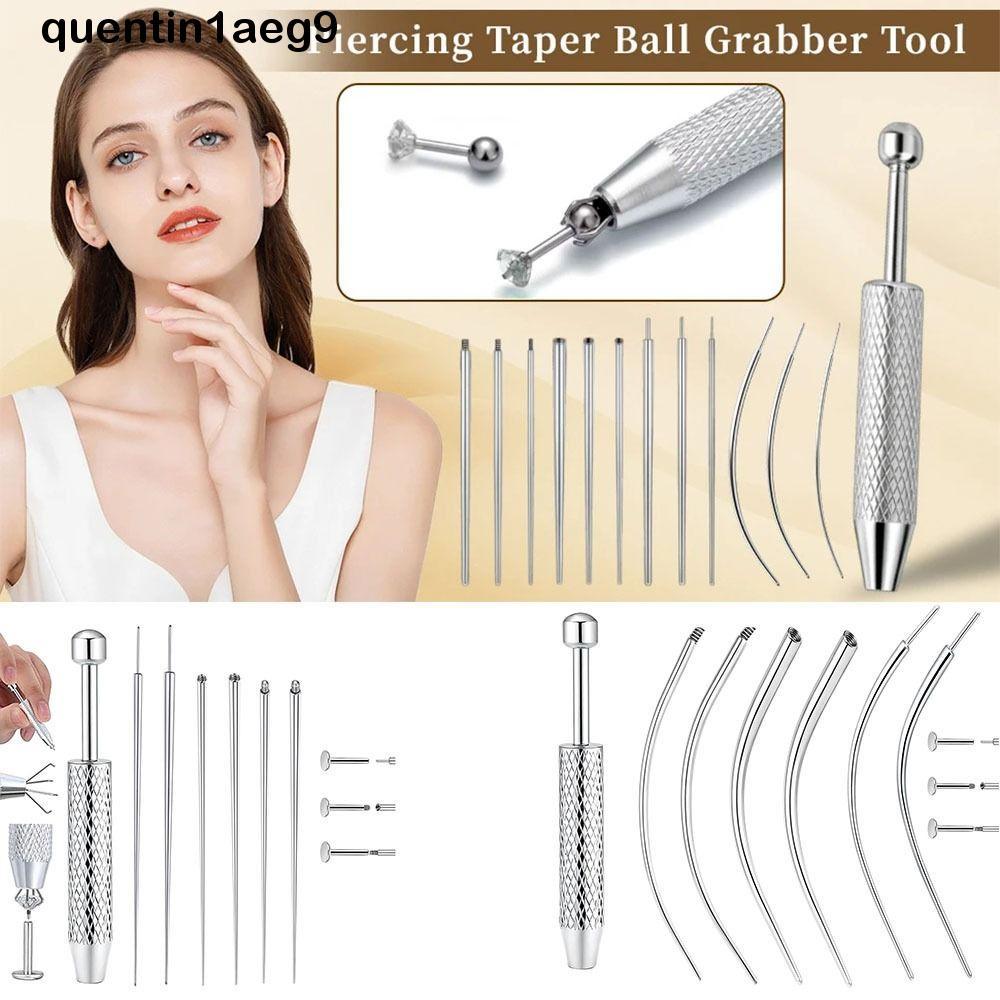 QUENTIN Piercing Taper Tool, Bộ dụng cụ xỏ khuyên bông tai bằng thép không gỉ chuyên nghiệp, Dụng cụ