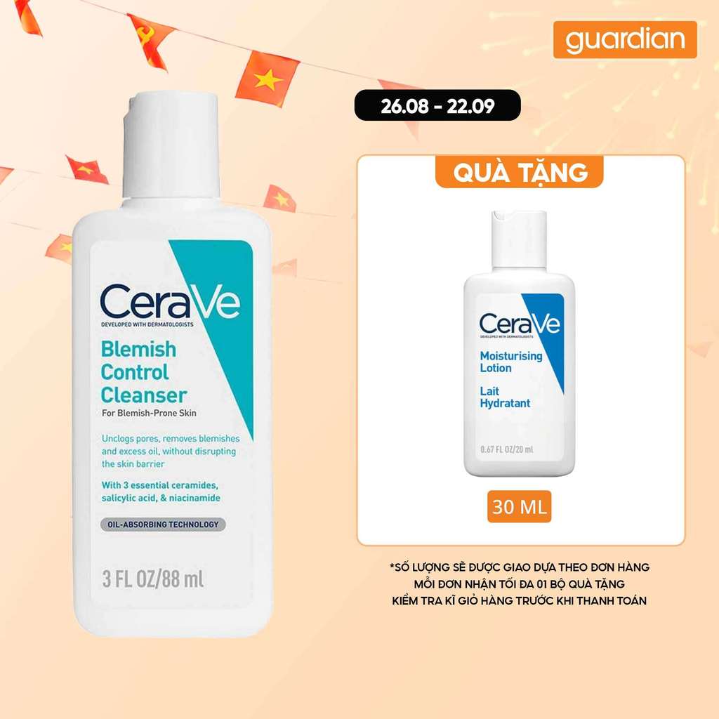 Sữa Rửa Mặt Giảm Mụn CeraVe Blemish Control Cleanser 88ml | Guardian Việt Nam