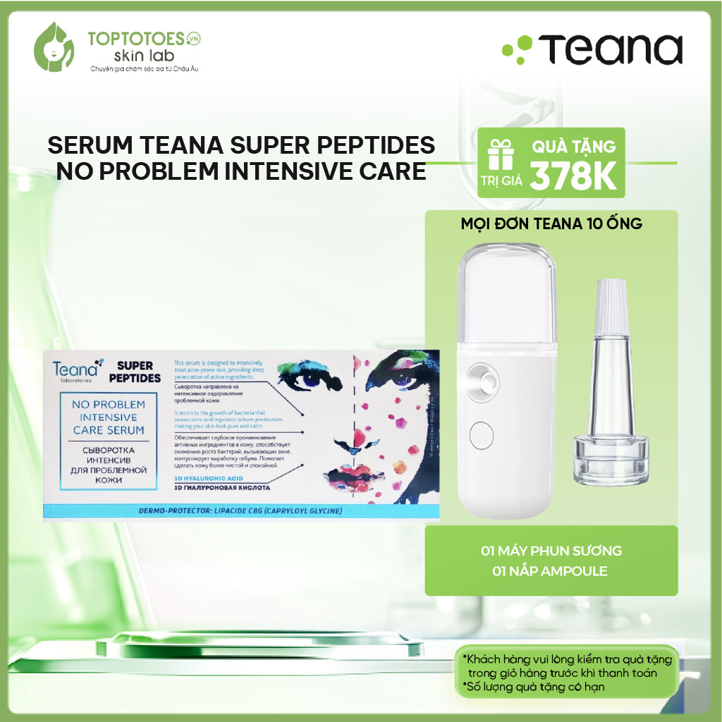 [HÀNG NHẬP KHẨU] Serum Teana Super Peptides No Problem Intensive Care giảm sưng, đẩy & gom cồi mụn, giảm tiết dầu