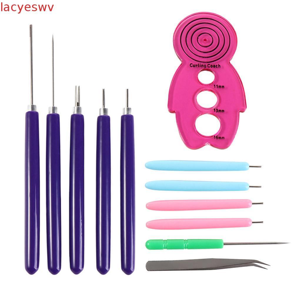 LACYESW 12 CÁI Bộ kim Quilling, Giấy có rãnh Quilling Giấy uốn Quilling Dụng cụ Quilling, Giấy thực 