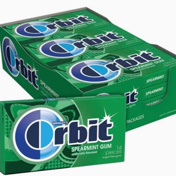ORBIT ORBIT SPEARMINTGUM Xylitol Nhai Gum Hương bạc hà KX9426 @
