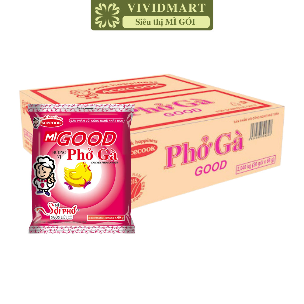 [THÙNG 30 GÓI] - ACECOOK - Mì Good sợi phở hương vị Phở gà, Mì sợi phở Good vị phở gà, Mì Good phở g