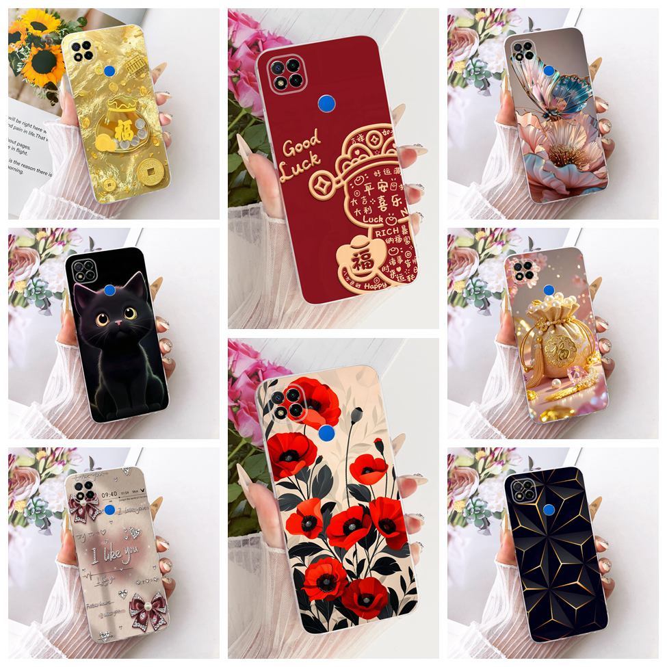 Trong Suốt Cho Redmi 9C Ốp Lưng Hoạt Hình Dễ Thương Thời Trang Vỏ Sơn Ngộ nghĩnh M2006C3MG M2006C3MT