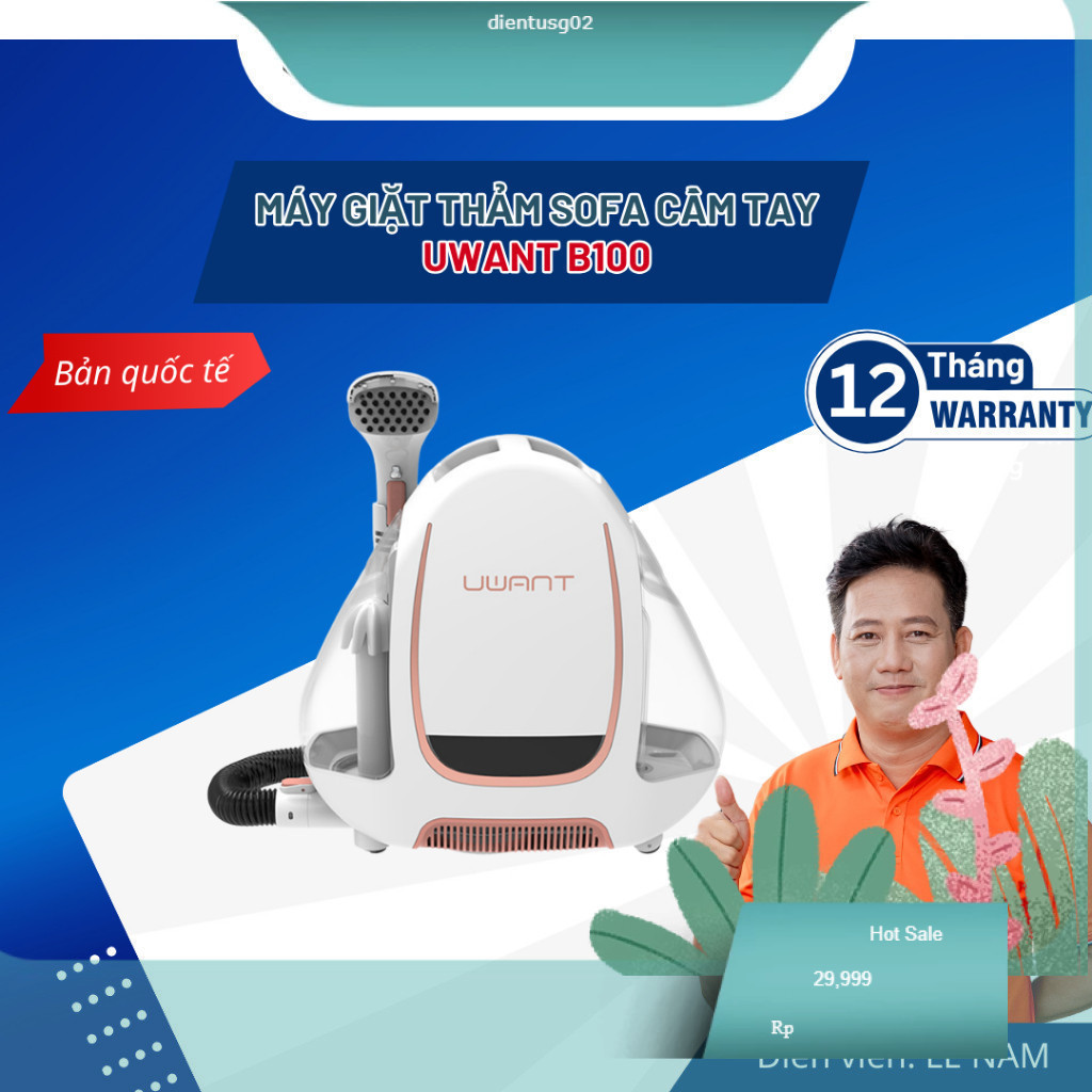 Máy Giặt Thảm Sofa Cầm Tay Uwant B100 Bản Quốc Tế -Hàng Chính Hãng