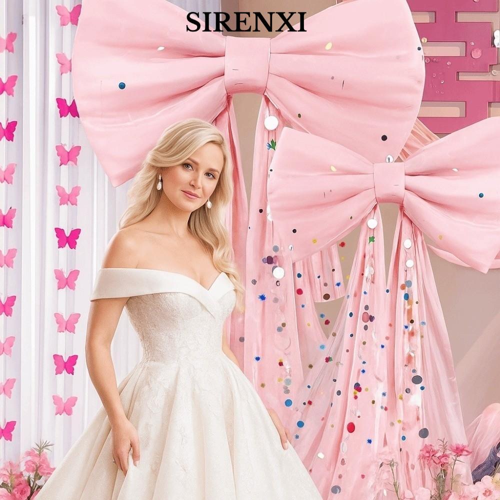 SIRENXI Giant Bow Wall Backdrop, Drift strip 3 mét Wine Red B Bow Wall Decor, Arrival Bow 50x38cm Pi