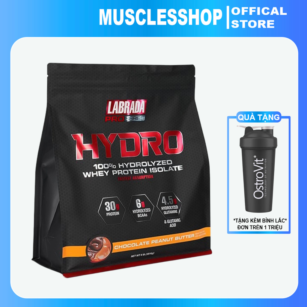 Labrada Pro Series HYDRO, 100% Whey Protein Hydrolyzed, 30g Protein, 6g BCAA, 4.5g Glutamine