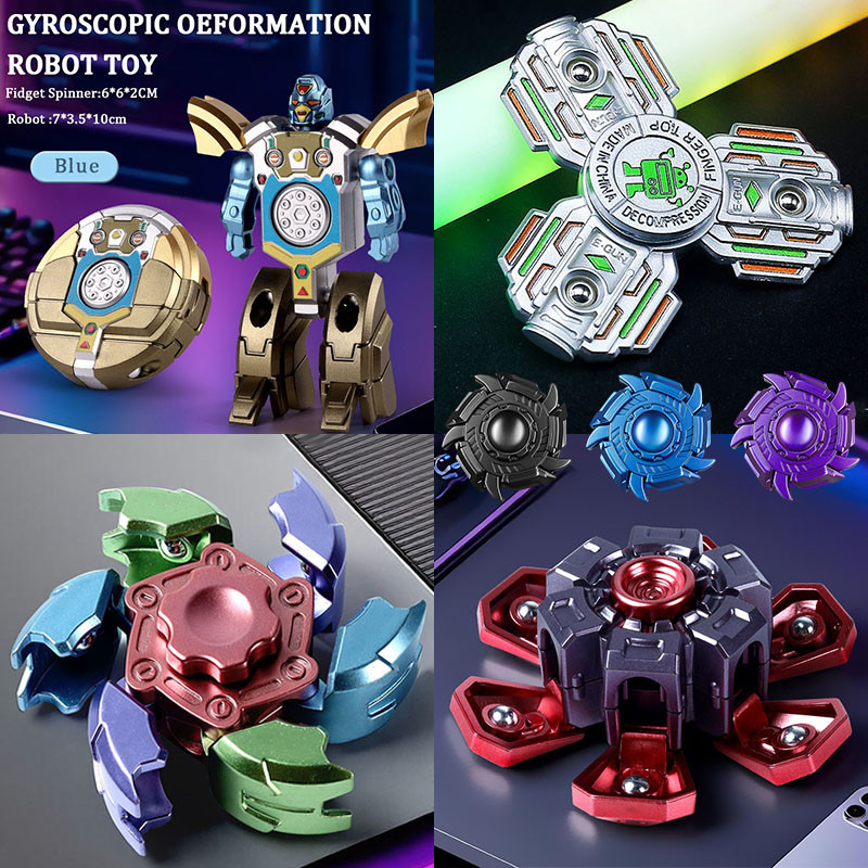 Fidget Spinner Tops Edc Toy Gyro Biến Dạng Robot Đồ Chơi Giảm Căng Thẳng Cho Trẻ Em Quà Tặng