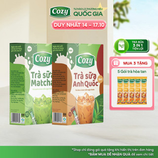 COMBO 2 Trà Sữa Matcha + Trà Sữa Anh Quốc Cozy Hòa Tan (170gr - 10 gói) Vị Hương Vị Ngọt Thơm