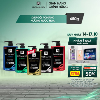 Dầu gội nam Romano hương Nước hoa nam Classic/ Force/ Attitude/ Gentleman 650g/chai