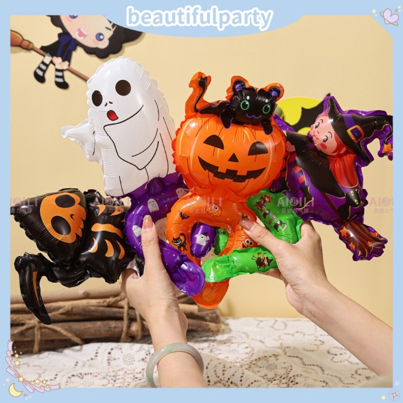 Mới Trang Trí Halloween Nhôm Phim Bóng Lễ Hội Đảng Bầu Không Khí Ma Nhện Bí Ngô Ma Trẻ Em Cổ Tay Nhô