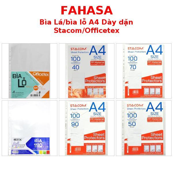 Bìa Lá/bìa lỗ A4 Dày dặn Stacom/Officetex