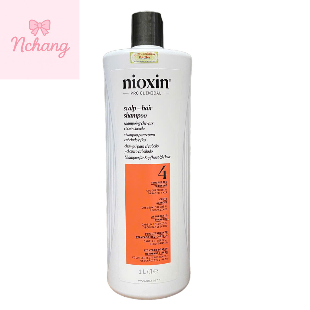 Dầu gội chống rụng tóc Nioxin System 4 Shampoo 1000ml ( New 2025 ) NC