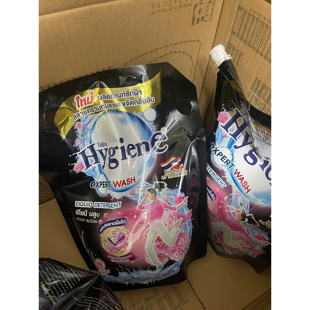 Siêu rẻ - Thùng 8 túi nước giặt xả Hygiene 2in1, thùng 30 dây nước xả hygiene , hàng thái, màu đen