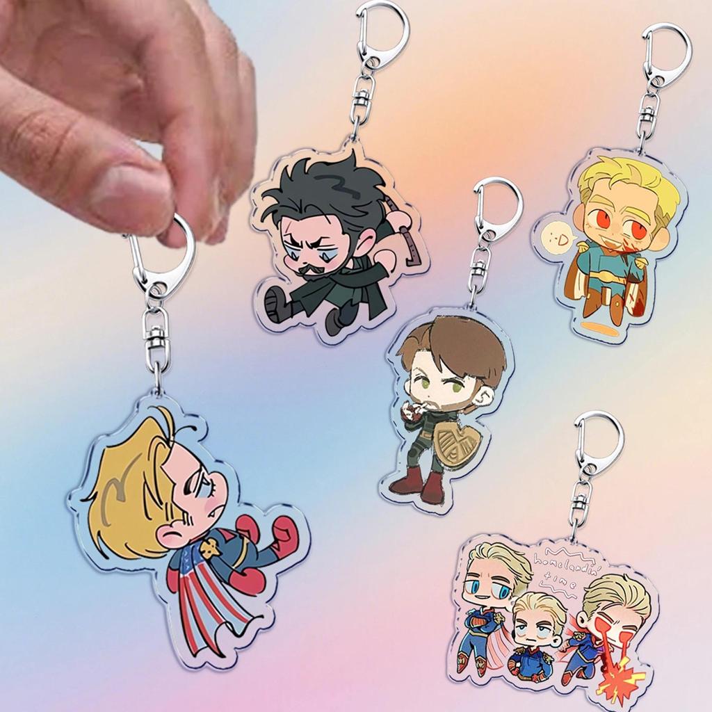 Classic TV Show Móc khóas for Accessories Bag Homelander Billy Butcher Starlight Billy Keyrings   Bi