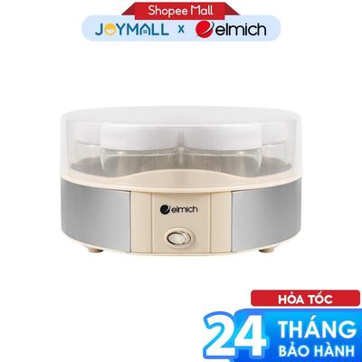 Máy Làm Sữa Chua Elmich YME0298 15W, Hàng Chính Hãng, Điều Khiển Cơ,Kèm 7 Hũ Thủy Tinh 200ml-JoyMall