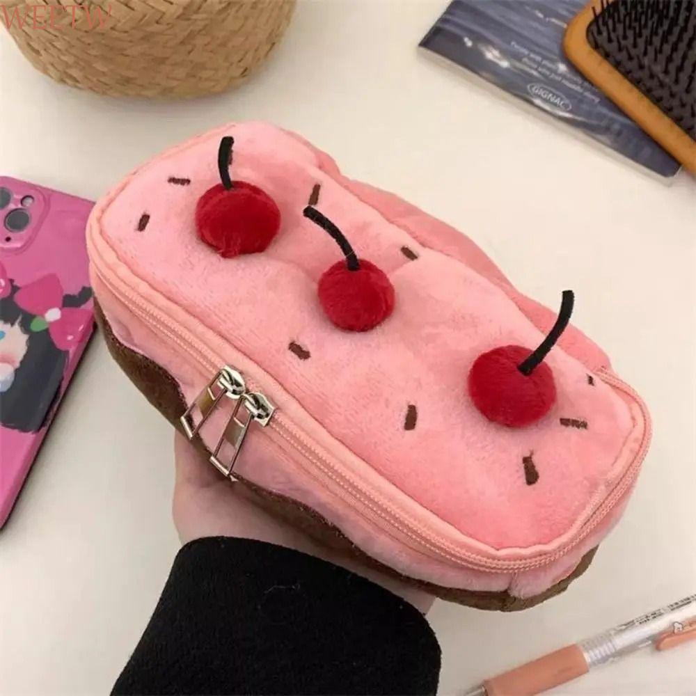Hộp đựng bút chì WEETW Kawaii, Túi đựng bút anh đào sang trọng dung tích lớn, Hộp đựng trang điểm nh