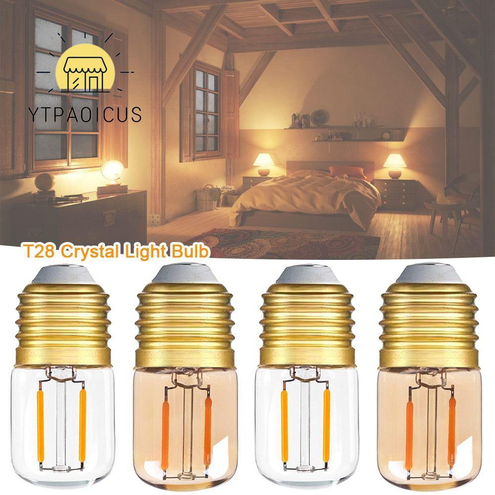 Bóng đèn pha lê YURUYI T28, Bóng đèn LED 1W màu trắng ấm, Bóng đèn LED E26 E27 Nến 2200K Sáng