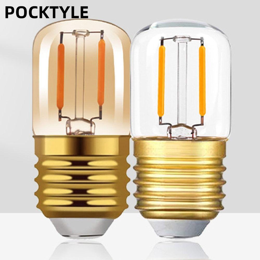 Bóng đèn LED POCKTYLE, Bóng đèn pha lê T28 sợi đốt 1W, Đèn chùm gia đình Màu trắng ấm E26 E27 2200K 