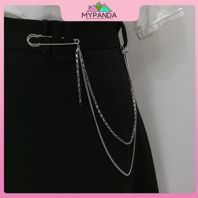 MYPANDA Mới Punk Hai Lớp Quần Dây Xích Với Trâm Cài Cho Nữ Hip Hop Eo Dây Xích Trang Sức Gothic Ro P