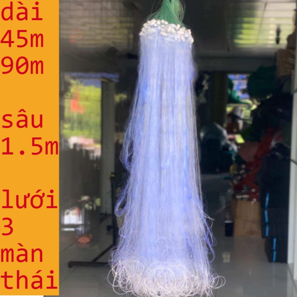 Lưới Bắt Cá, Lưới Đánh Cá 3 Màn Cao 1,5m | Dài 45–50m & 90–100m | Lưới Bắt Cá, Bắt Tôm Bền Chắc, Hiệ