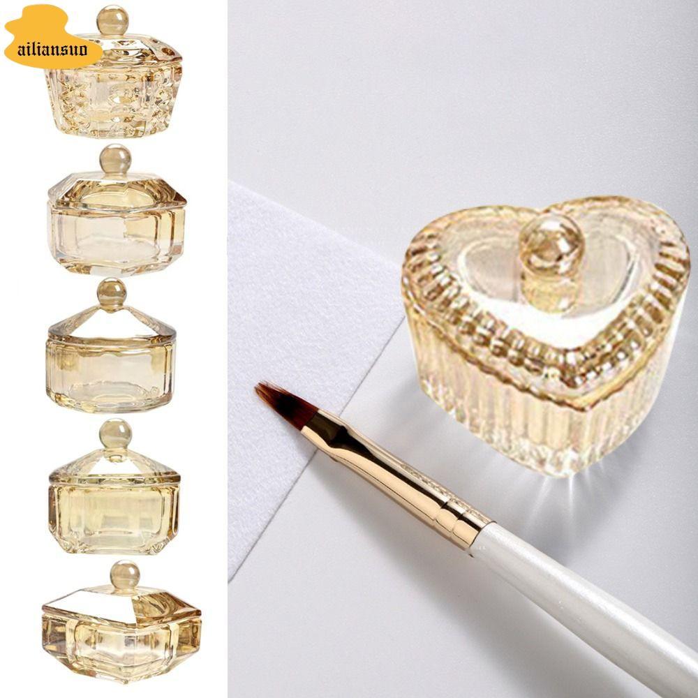 AILIANSUO Glass Dappen Dish, Crystal Acrylic Liquid Powder Glass, Phụ kiện Universal Nail Supplies G