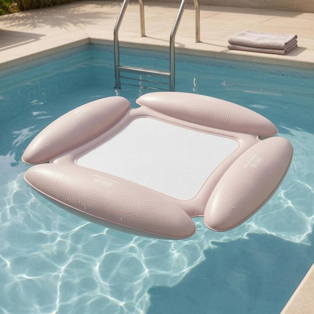 Bể Bơi Bơm Hơi Lounger Lưới Nhẹ Phao Giường Bốn Ống Giường Di Động Lounger Lounger Dễ Dàng Bơm Hơi