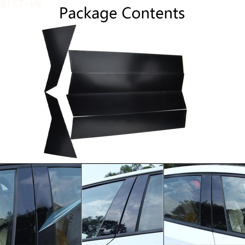 6x Car Exterior Window Window Pillar Trim Cover For Honda Civic 2016-2018 Parts