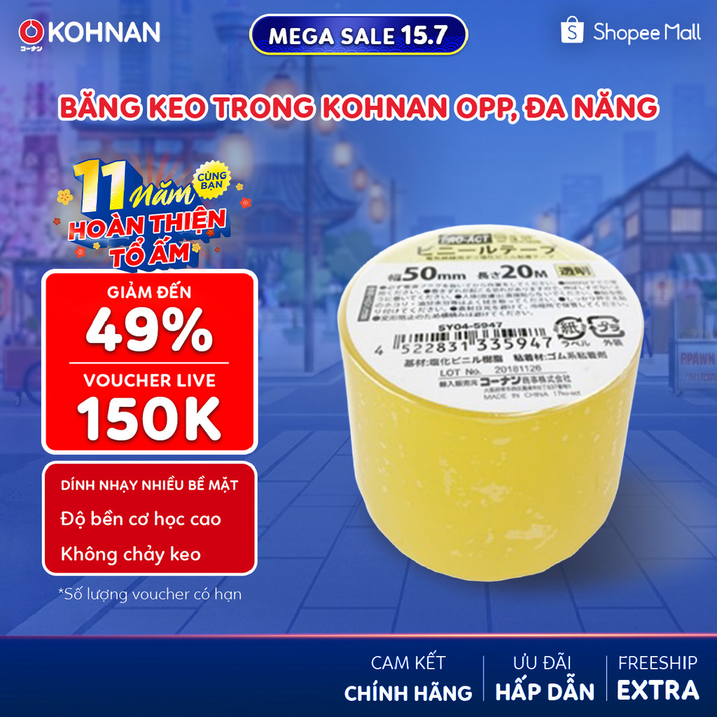 Băng Keo Trong KOHNAN OPP, đa năng
