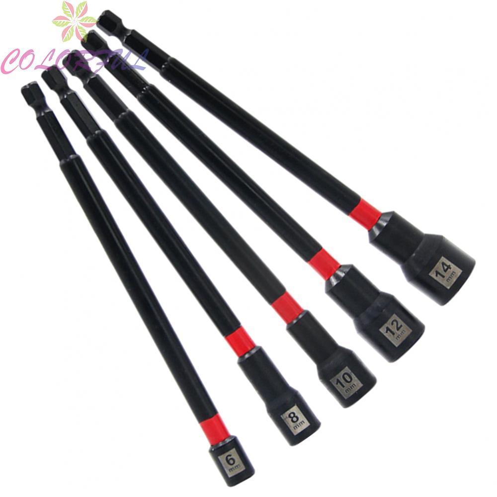 6 Inch Long Nut Driver with Electrophoresis Coating 6mm to 14mm for Impact Drill