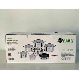 [CHÍNH HÃNG] Bộ Nồi Từ Cao Cấp Arber RUBY 7 Món Inox 304