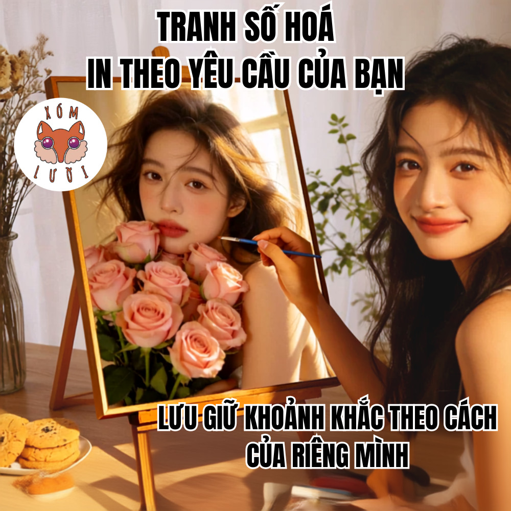 XC - Tranh số hoá yêu cầu 30x40/40x50/60x80cm nhiều kích thước - In theo yêu cầu - Giao hàng nhanh