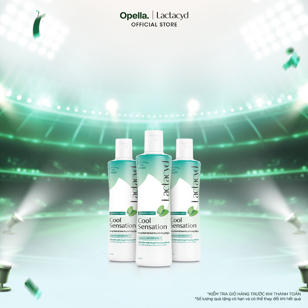 Bộ 3 DDVS Phụ Nữ Lactacyd Cool Sensation 250ml Mát Lạnh & Sạch Thoáng Dài Lâu