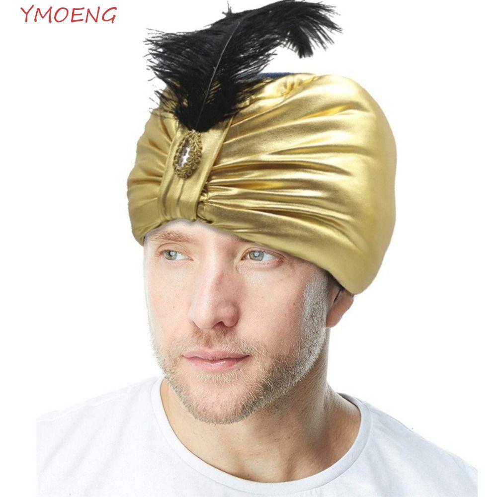 STELLARB Ả Rập Xếp Ly Turban, Mũ Ả Rập Quấn Đầu Mũ Xếp Ly Ấn Độ, Mũ Dân Tộc Trang Phục Sultan Dân Tộ