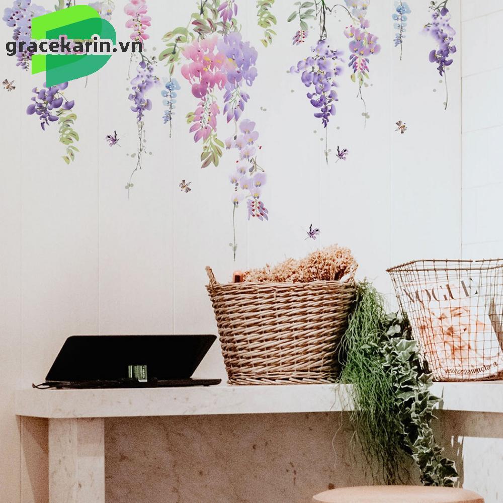 [GRCEKRIN-VN]Wall Sticker Home Floral Flowers Plants Butterfly DIY Decal Sticker Wall