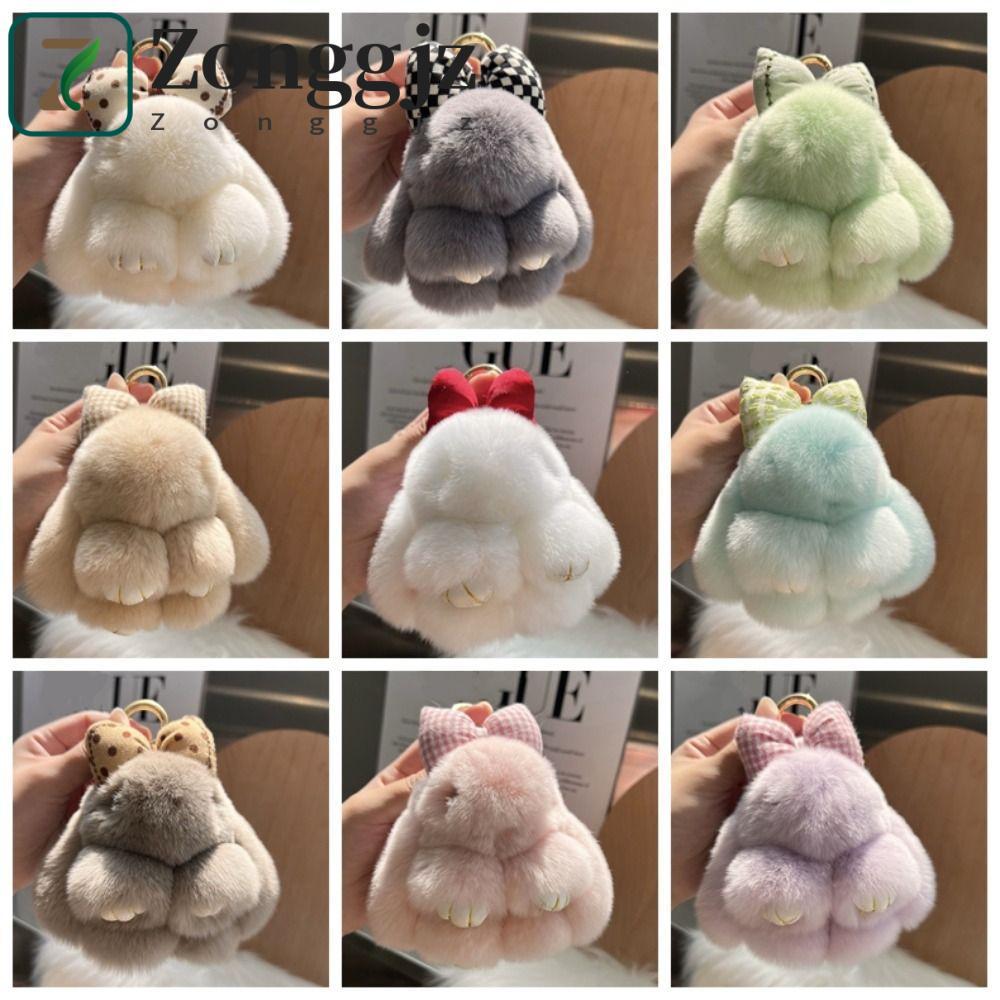 Zonggjz Móc khóa lông thỏ ZONGGJZ, Móc khóa thỏ nhồi bông dễ thương, Móc khóa thỏ thời trang Móc khó