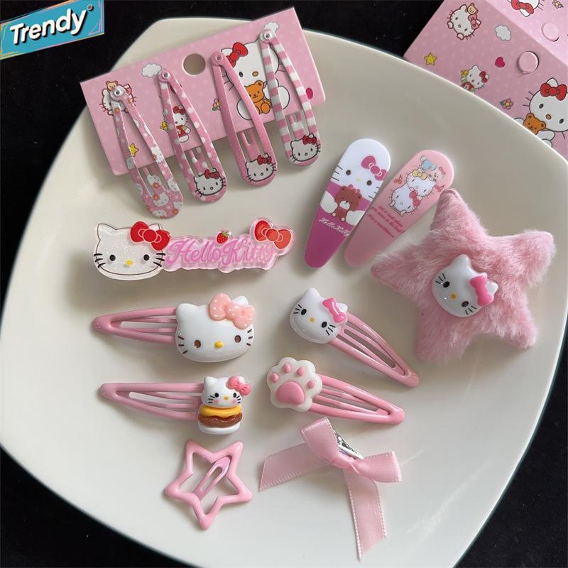 Bộ kẹp tóc Hello Kitty hợp thời trang Bộ kẹp tóc Hello Kitty ngọt ngào và dễ thương Bb Clip Bangs Cl