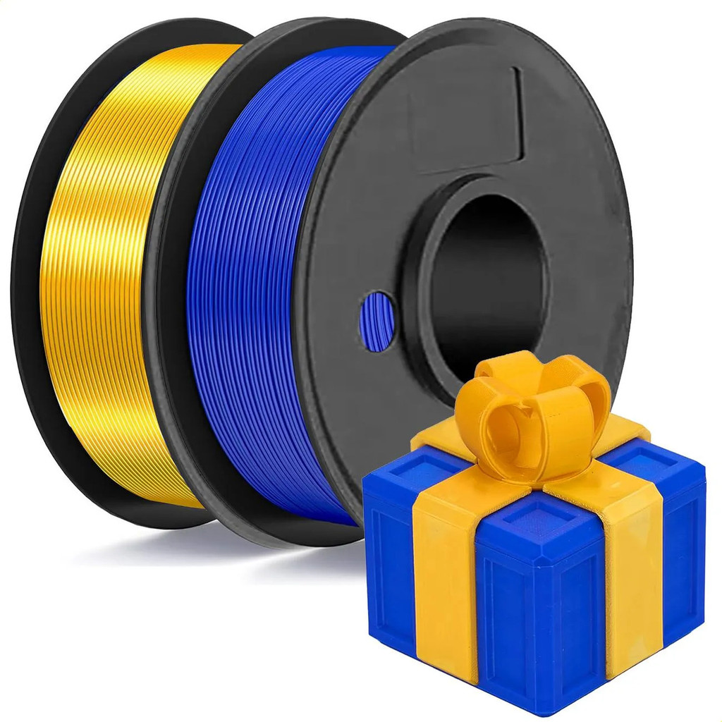 Gói dây tóc 3D Glod & Blue PLA 1.75mm để in 3D, 2 cuộn 250g mỗi ống