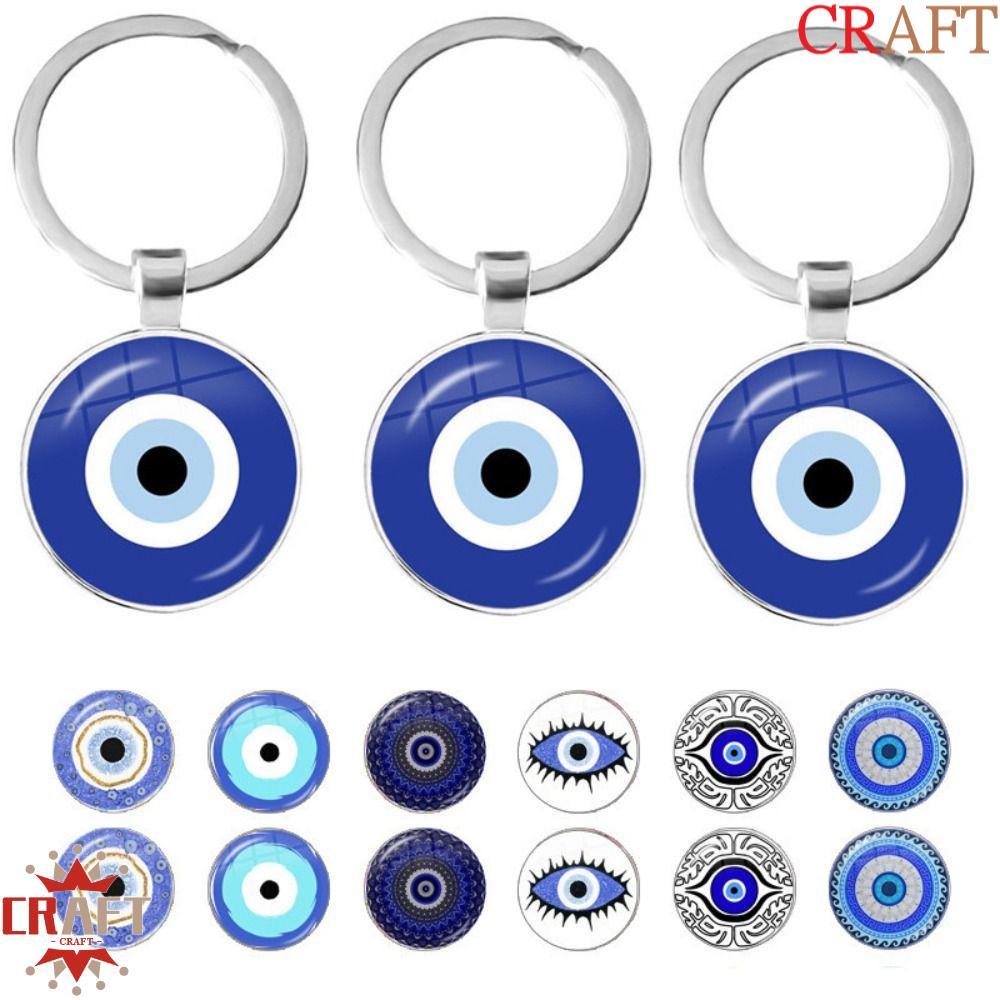 CRAFT Blue Evil Eye Mặt dây chuyền, Blue Evil Eye Thổ Nhĩ Kỳ Evil Eye Keyring, Túi Charm Thời trang 