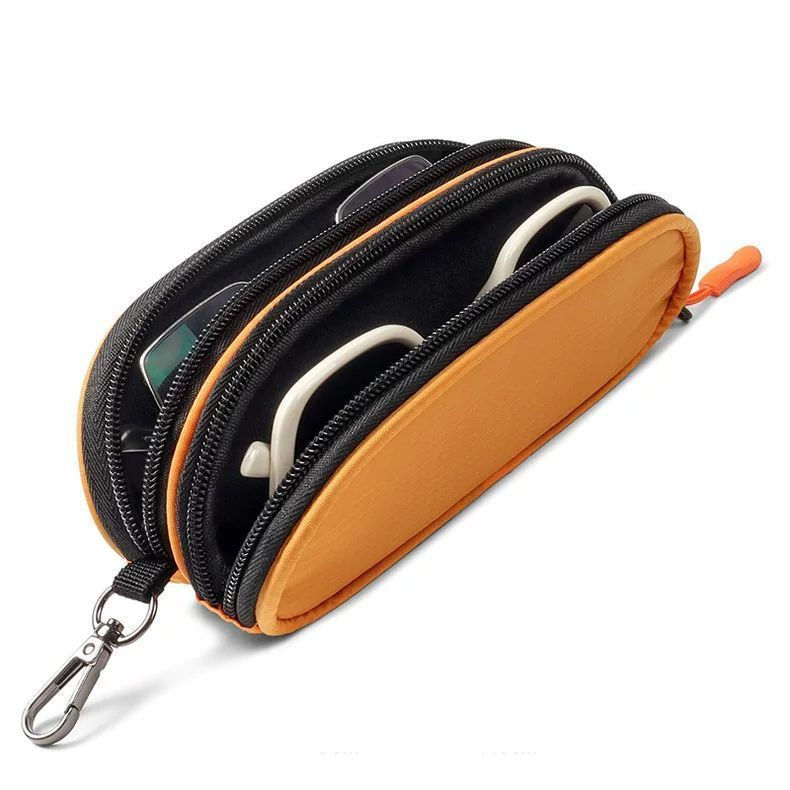 Dustproof glasses hanging bag, stylish leather, creative design for men and women, nylon with hook, 