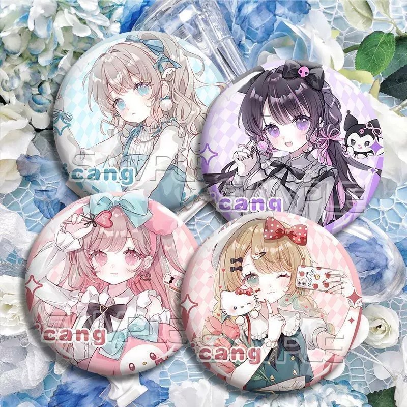 Akakura x Sanrio Thanh Laser Huy Hiệu Tự Chế Anime Cô Gái Xinh Đẹp Dễ Thương Thiếc Ba Lô Đồ Trang Tr