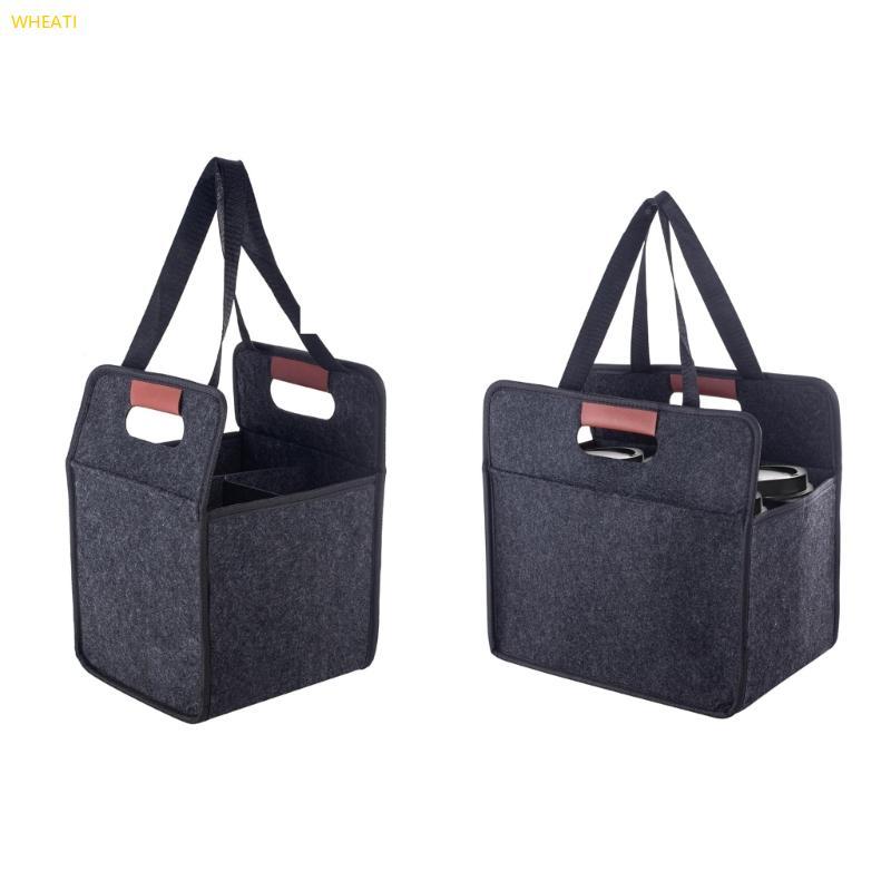 Beverage Carriers With Padded Dividers For Bottles And Cups Drink Transport Bag