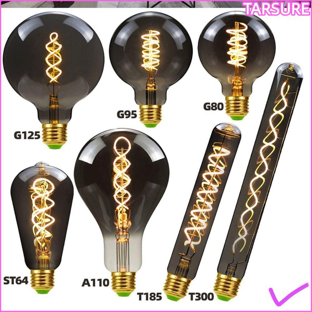 Bóng đèn cổ điển TARSUR, Dây tóc đèn Edison màu xám mạ điện, Dây tóc nóng E27 220V Kính Edison Đèn s